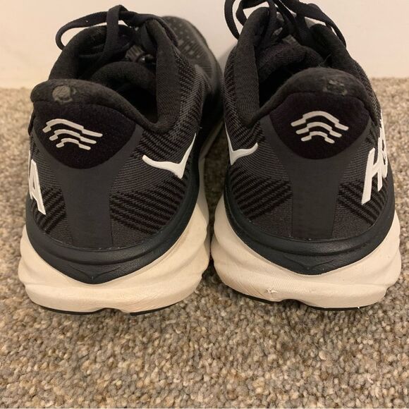 HOKA one one Clifton 9 running sneakers black white 11B woman’s unisex walking - Picture 13 of 13